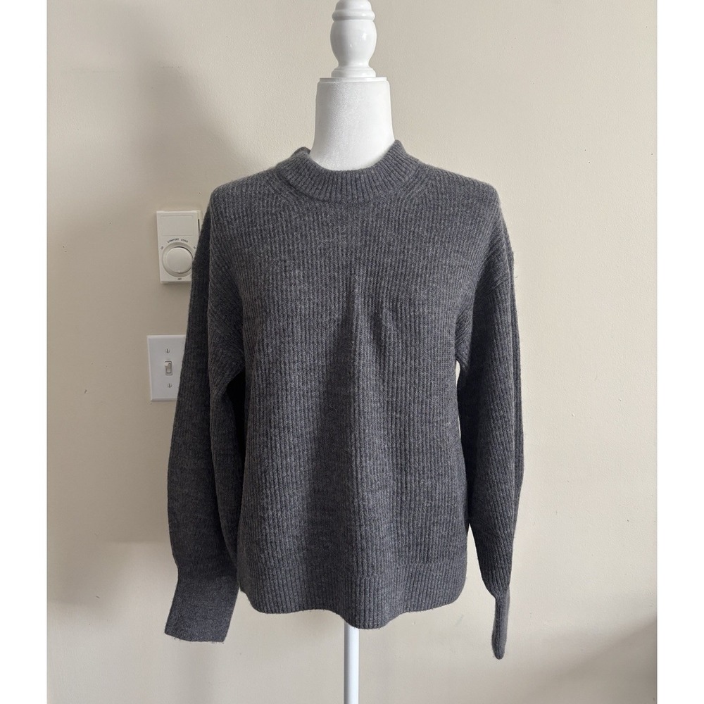 Quince Charcoal Gray Ribbed Knit Sweater